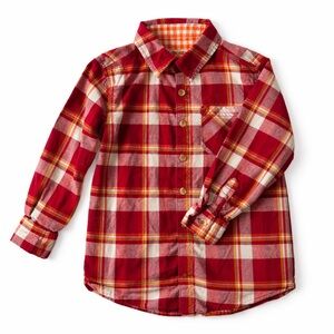 Cherokee Red White Yellow Plaid Button Down Shirt | Toddler 4T